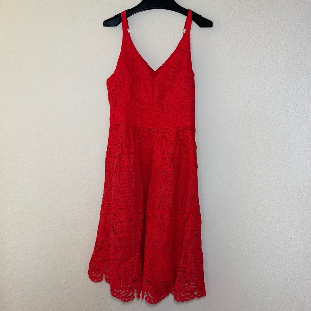 Adelyn Rae Red Cutout Lace A Line Midi Dress NWT Nordstrom Size L